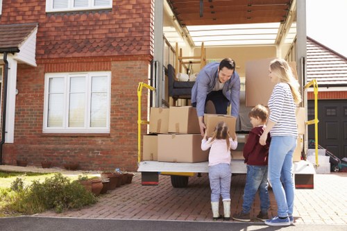 Professional movers handling a flat relocation in central London