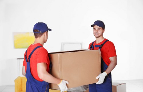Removal team planning a move in central Farringdon