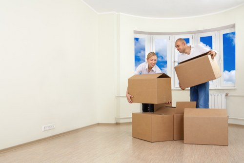 Removals van ready for a local move in Farringdon
