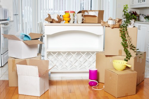Loading household items into a removal truck