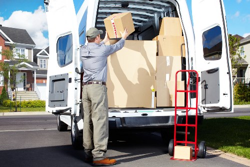 Careful unloading of boxes into a Farringdon apartment building