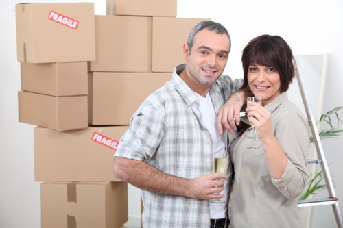 Careful loading of household items for removals near Farringdon