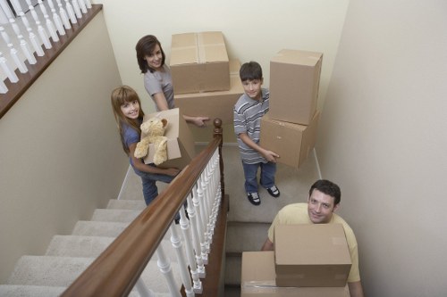 Packed moving boxes and furniture protection for a local relocation
